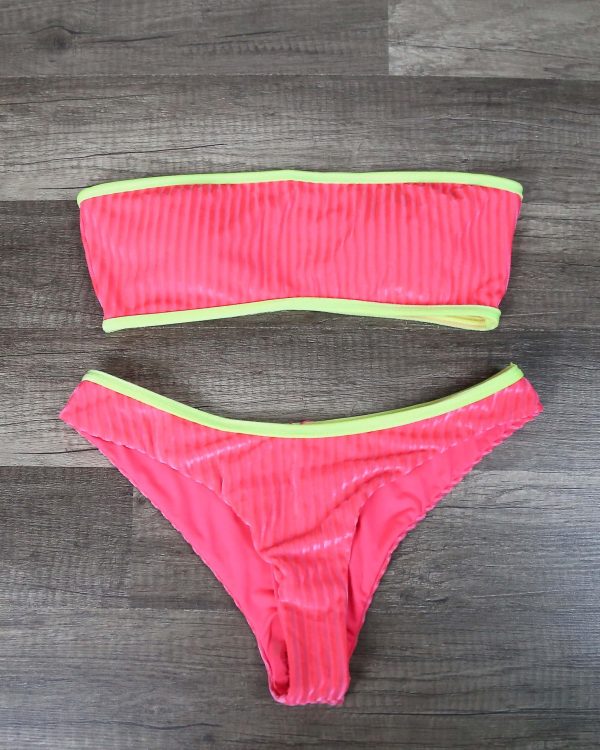 Top and Bottom Separates in Neon Pink Velvet